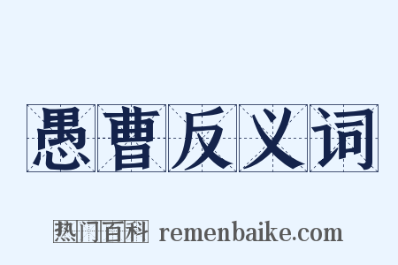 愚曹反义词是什么意思的图片